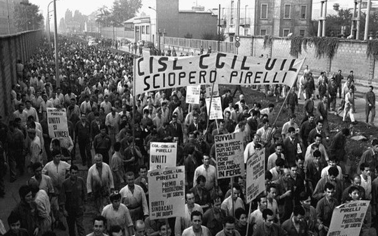 Une manifestation durant les années de plomb en Italie
