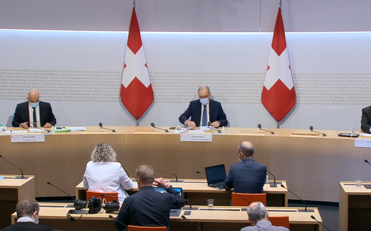 Le Conseil fédéral suisse en réunion 