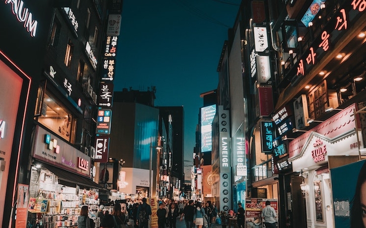 Une rue de Séoul en Corée du Sud
