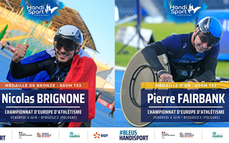 Nicolas Brignone et Pierre Fairbank sont médaillés au Championnat d'Europe athlétisme handisport