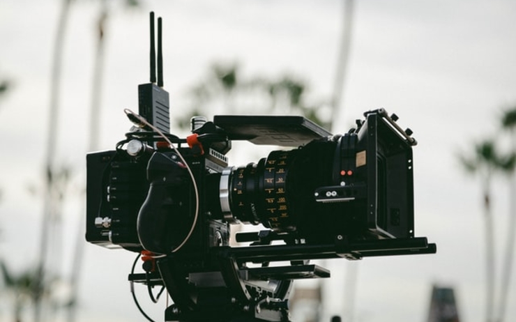 Une caméra lors du tournage d'un film