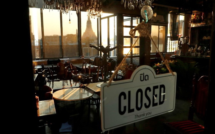 Restaurant fermé en Thailande en raison de la crise du Coronavirus