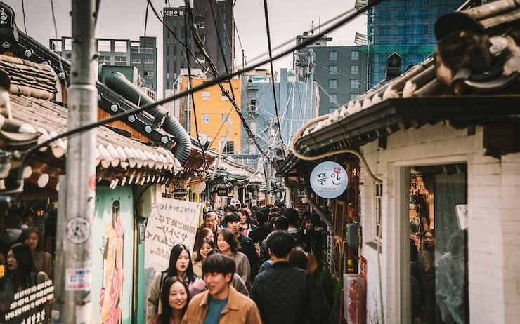 Une rue à Séoul, Corée du Sud