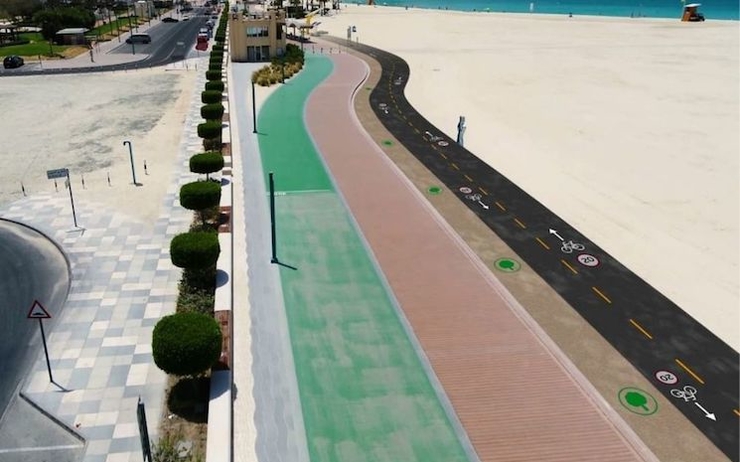 La piste cyclable à Jumeirah Beach