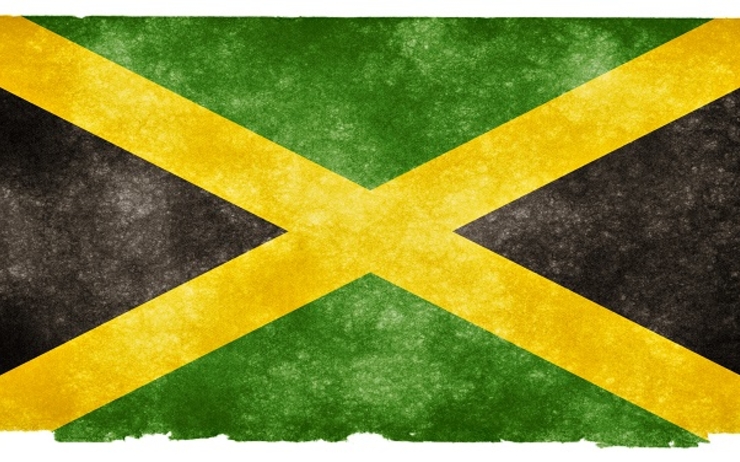 Le drapeau jamaïcain édité en style vieilli/grunge