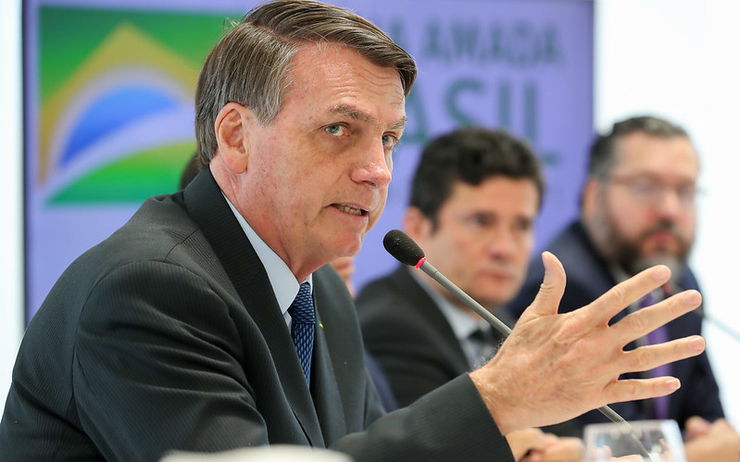 Jair Bolsonaro lors d'une conférence de presse