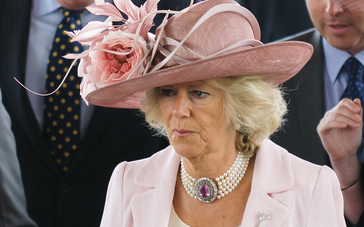 La duchesse de Cornouailles porte un ensemble rose 