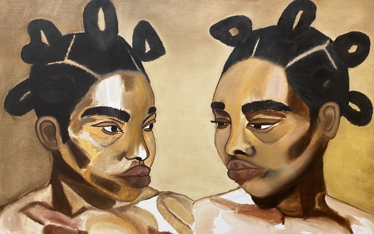 Deux femmes noires se contemplent 