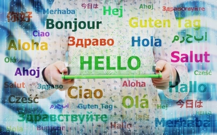 le mot bonjour écrit en plusieurs langues