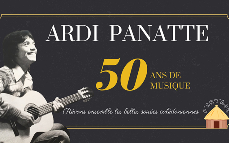 Affiche du concert des 50 ans de carrière d'Ardi Panatte au Centre Culturel du Mont-Dore