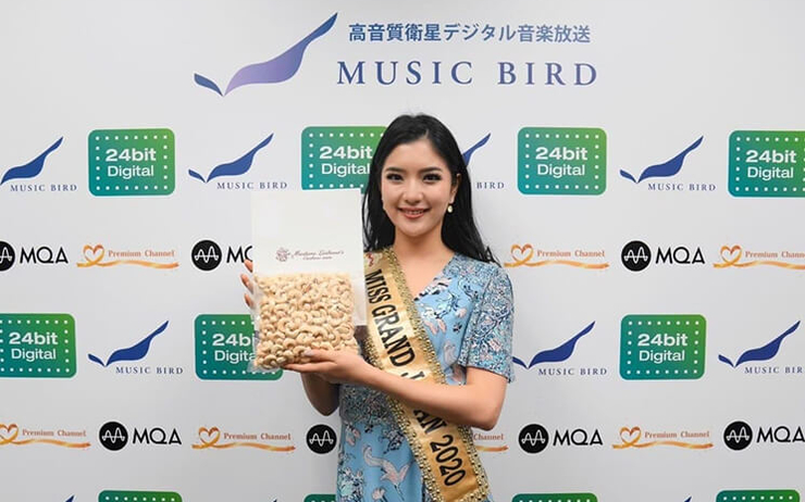 Ruri Saji, Miss Grand Japan 2020 promeut  la noix de cajou cambodgienne