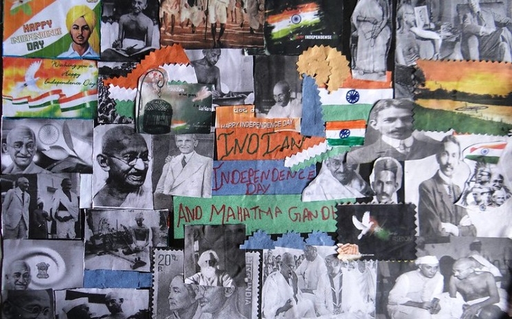 Un collage pour l'indépendance de l'Inde