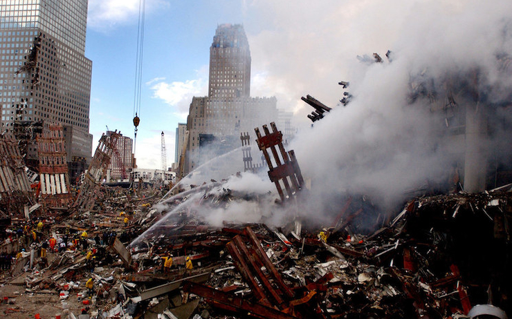 Le World Trade Center après les attentats du 11 septembre 2001