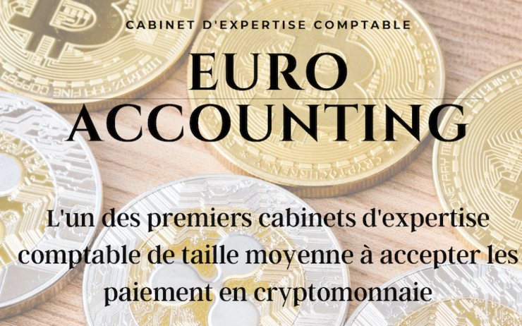 Le logo du cabinet Euro Accounting et l'annonce de son nouveau mode de paiement