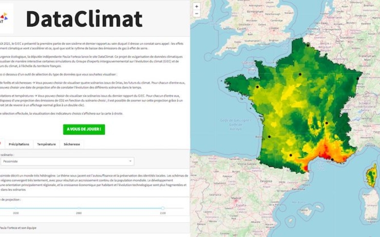 Interface du site "Dataclimat.fr"
