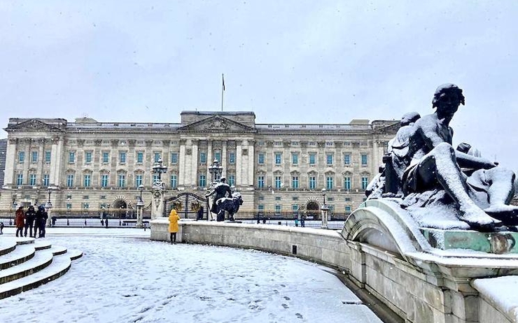 Trafalgar Square sous la neige 