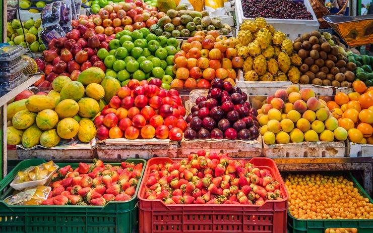 courses de fruits et légumes