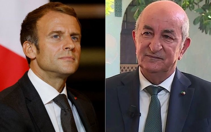 Portraits respectifs d'Emmanuel Macron et d'Abdelmadjid Tebboune