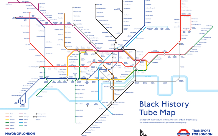 TfL and Black History Archives Black History Tube Map