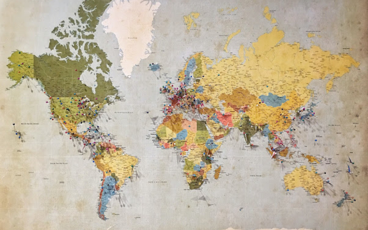 Une carte du monde avec tous les pays 