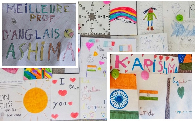 cartes des eleves pour les indiennes assistantes d'anglais en france
