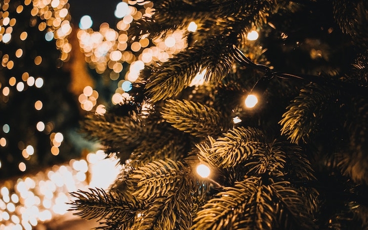 Sapin de Noël et lumières décoratives