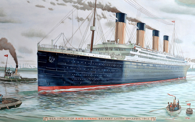 Une illustration représentant le légendaire paquebot Nord-Irlandais, le Titanic 
