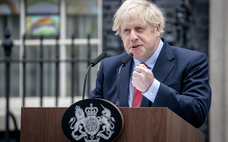 Boris Johnson en plein discours 