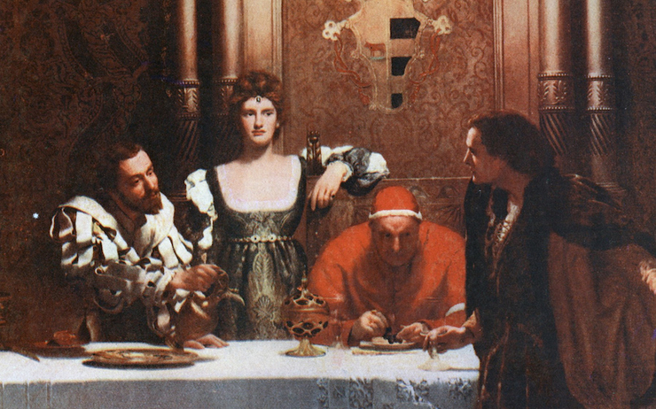 Quatre personnes en train de manger autour d'une table