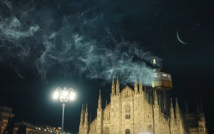Duomo de Milano éclairé la nuit