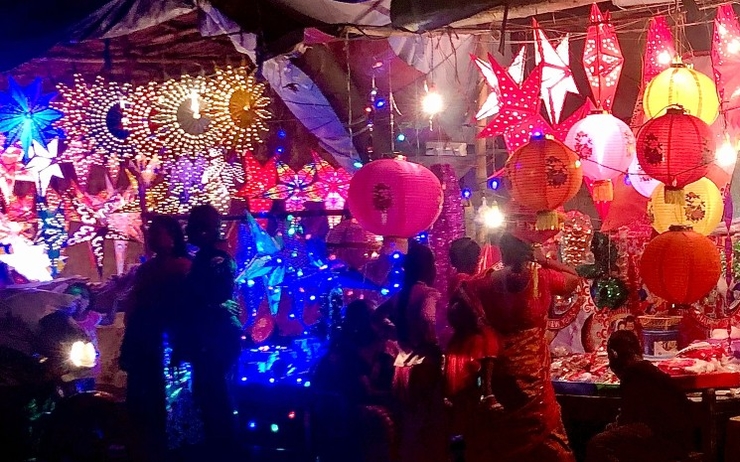 Pondichery illluminée pour Noël