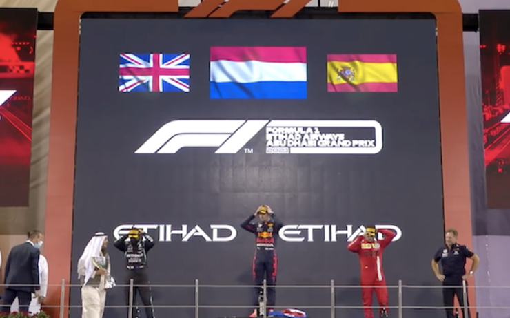 Le podium du grand prix d'Abu Dhabi de f1