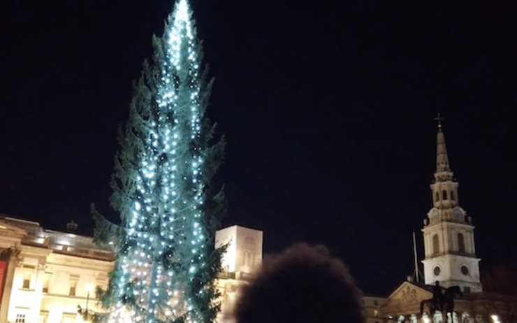 le sapin de Noël de Trafalgar Square illuminé