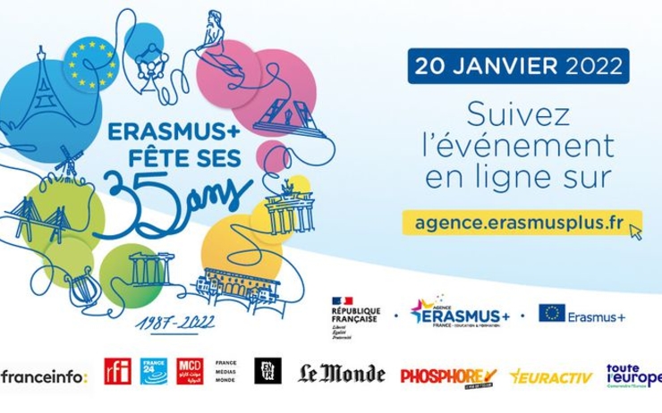 Affiche de l'événement "Erasmus + fête ses 35 ans"