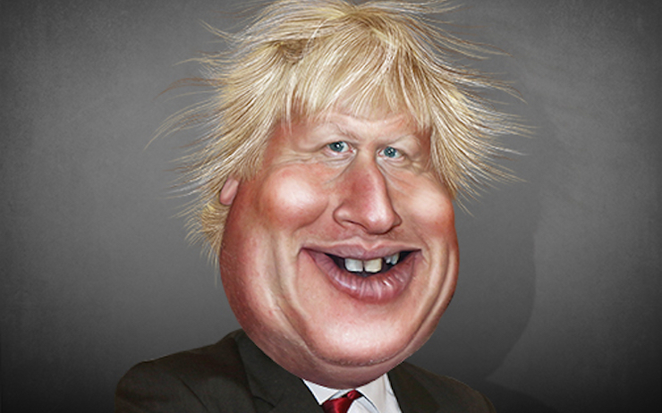 Boris Johnson parodie twitter caricature partygate