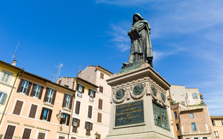 La statue de Giordino Bruno à Rome