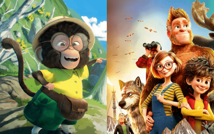 Des images des films d'animation le Tour du monde en 80 jours et Bigfoot Family