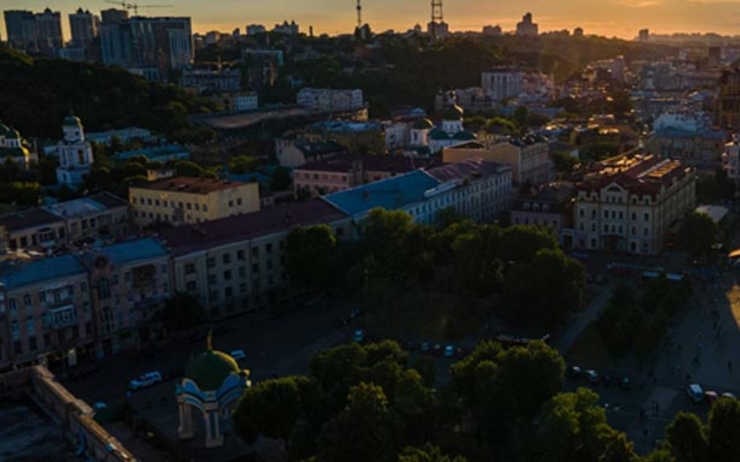 Vue aérienne de Kiev