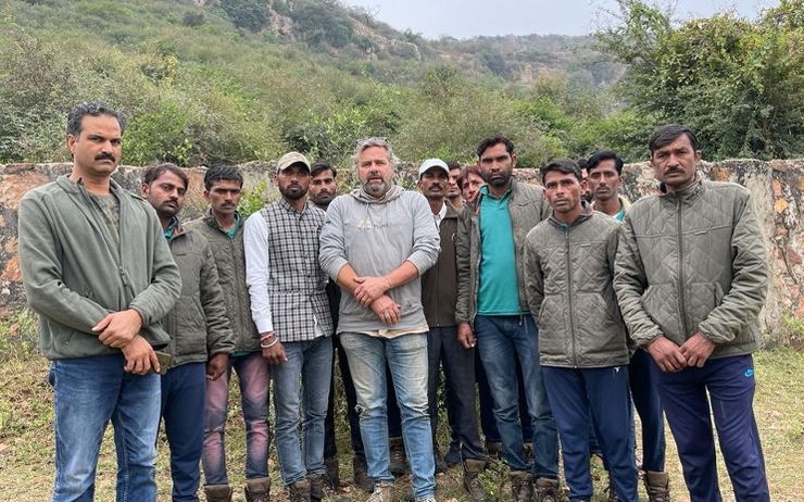 Frederic Geffroy et les volontaires de Planète Tigre à Ranthambore en Inde