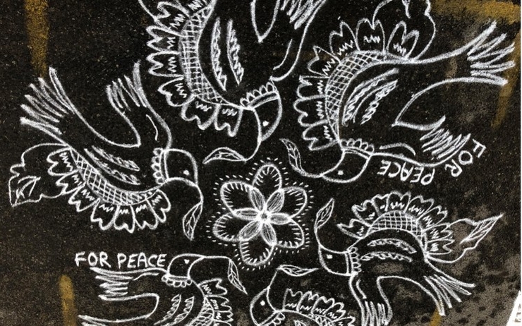 Peinture tribale en Inde sur la paix