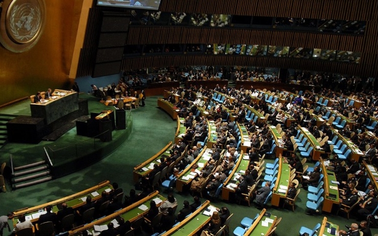 La salle des assemblées générales des Nations Unies