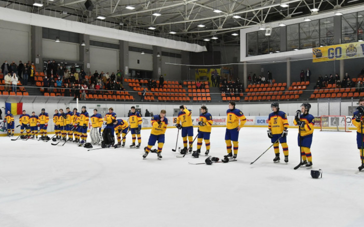 Les joueurs de l'équipe nationale de hockey de Roumanie