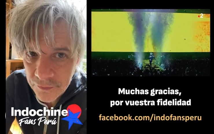 Nicola Sirkis du groupe Indochine remercie ses fans du Pérou