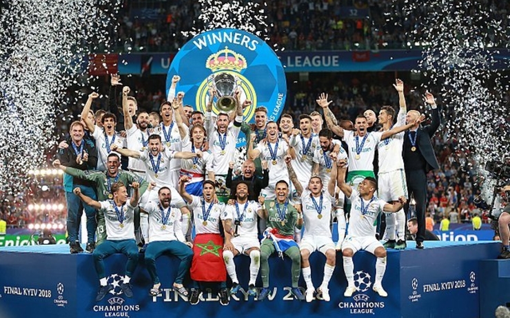Les joueurs du Real Madrid fêtent la victoire de la Champions League