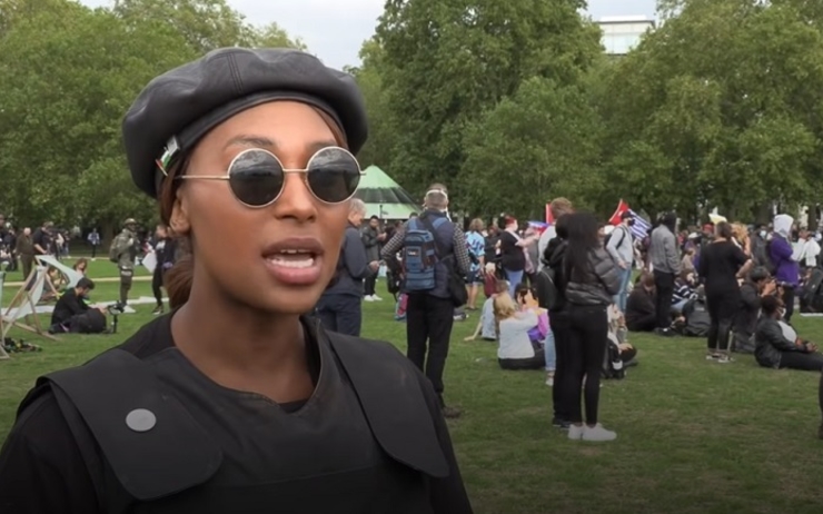 Sasha Johnson lors d'une manifestation pour Black Lives Matter