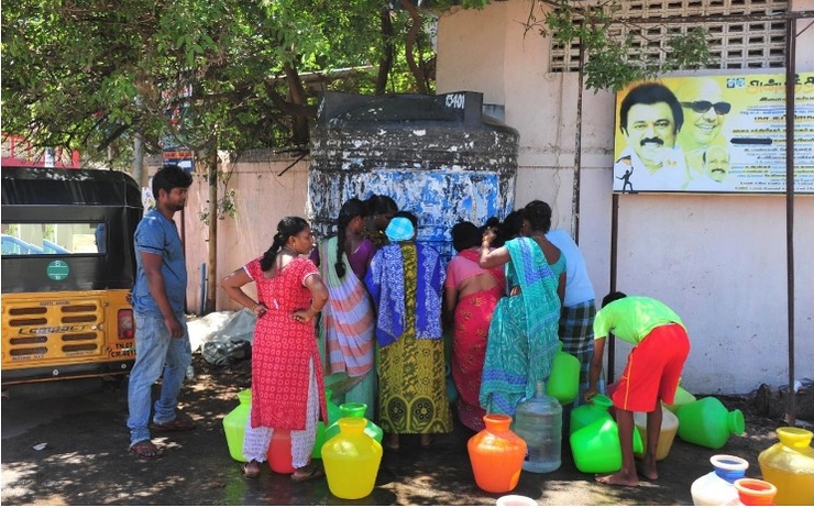 Distribution d'eau à Chennai