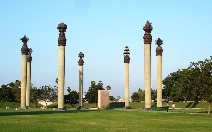 Le memorial Rajiv Gandhi sur le site de l'assassinat