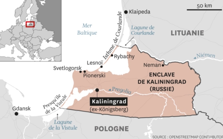 Carte de la région de Kaliningrad