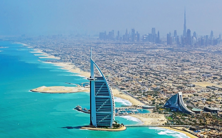 Une vue aérienne de Dubaï