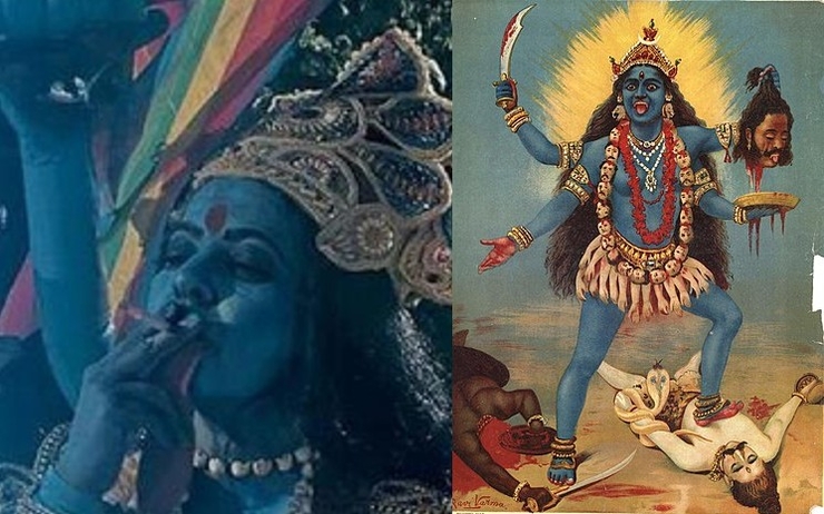 Affiche du documentaire Kaali et représentation de la déesse Kali